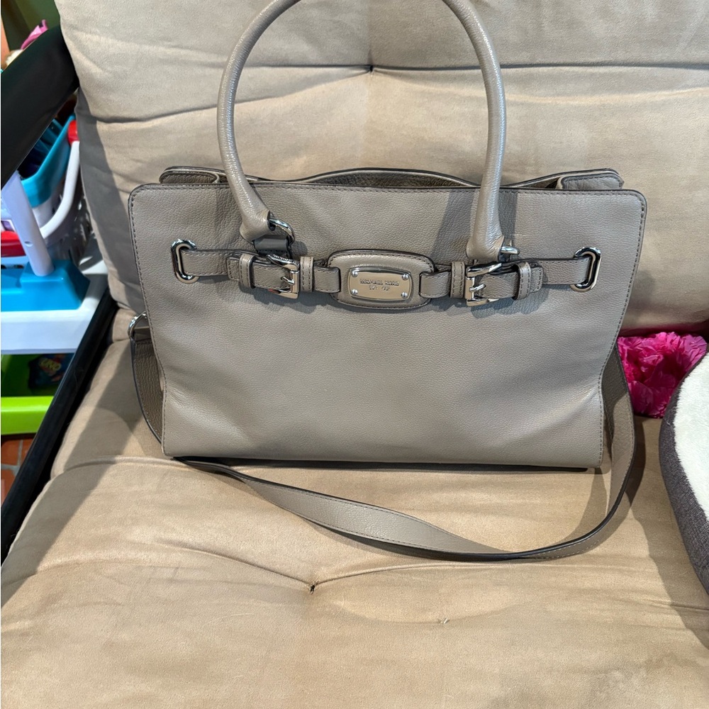 Michael Kors Gray Leather Satchel